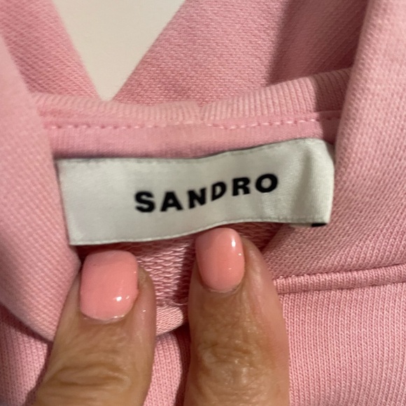 Sandro NEW Pink Goldfish Pullover Hoodie Sweatshirt Size XS - Picture 4 of 12